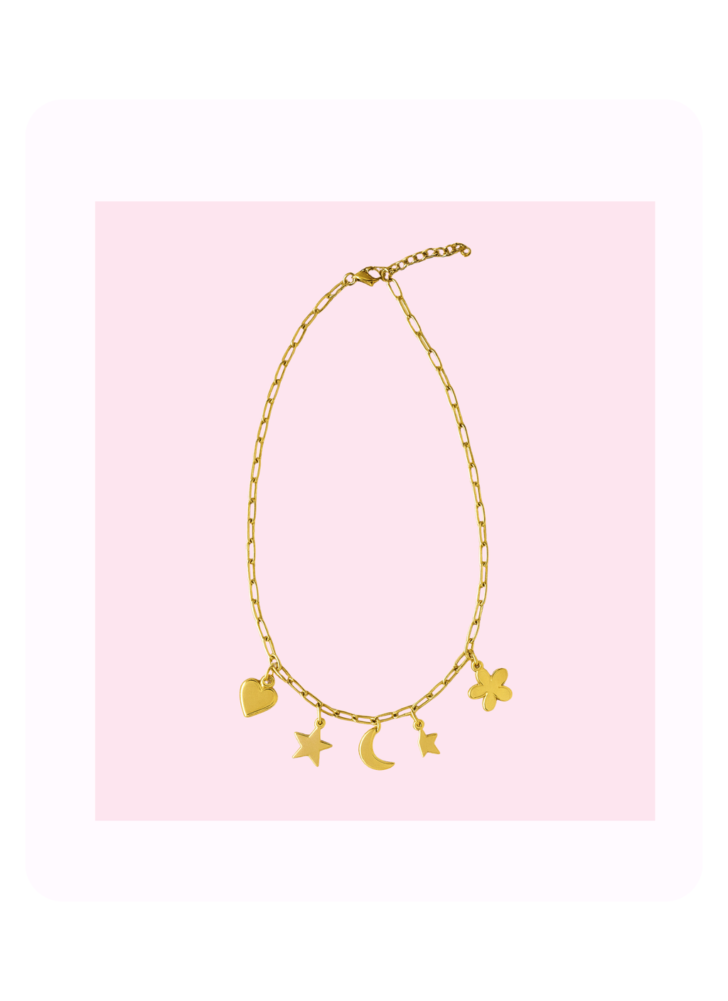 Paper clip thin gold necklaces