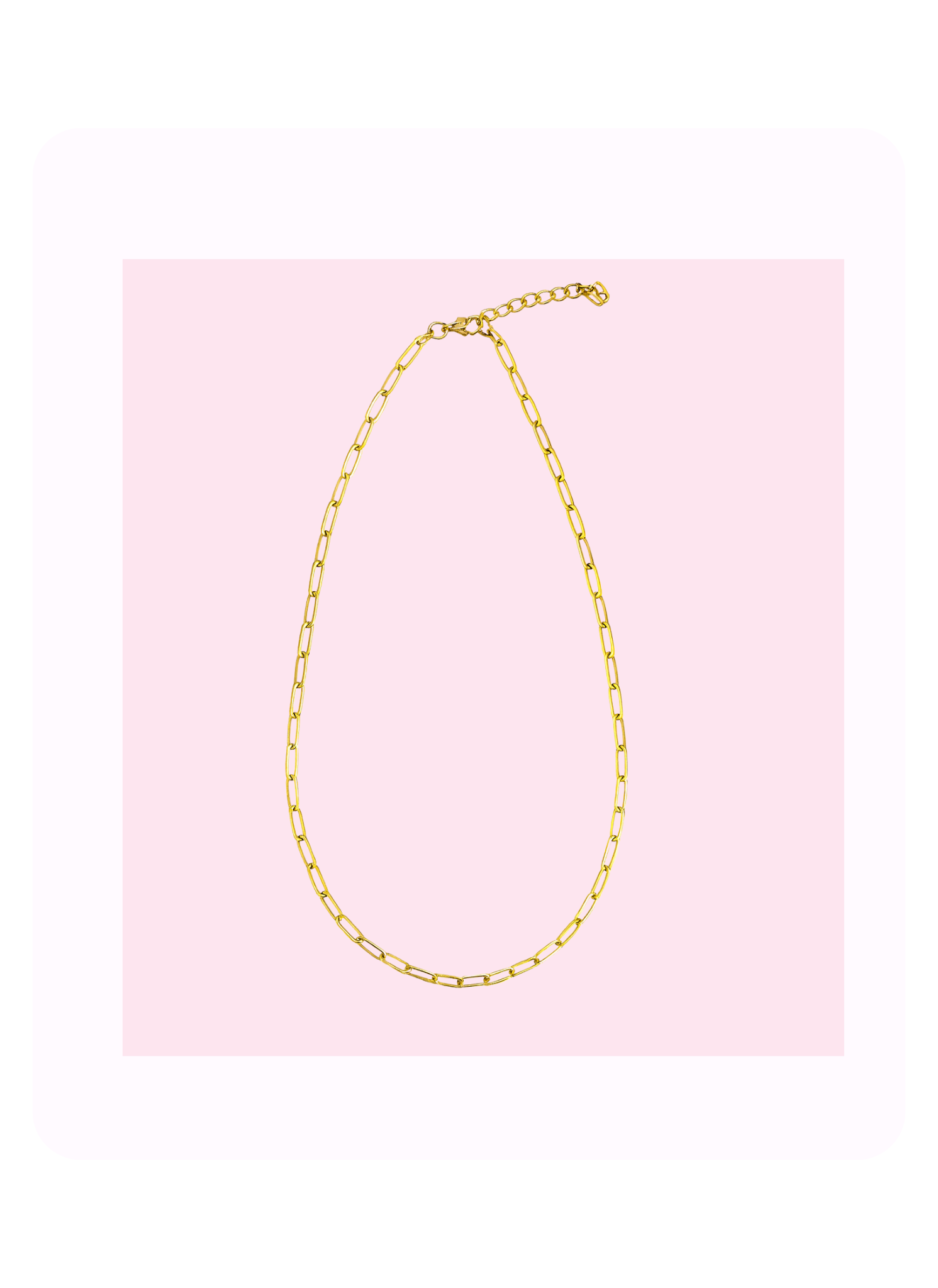 Paper clip thin gold necklaces