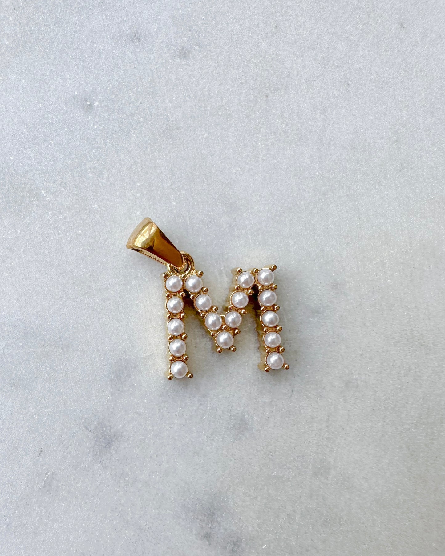 Pearl Initial letter charm