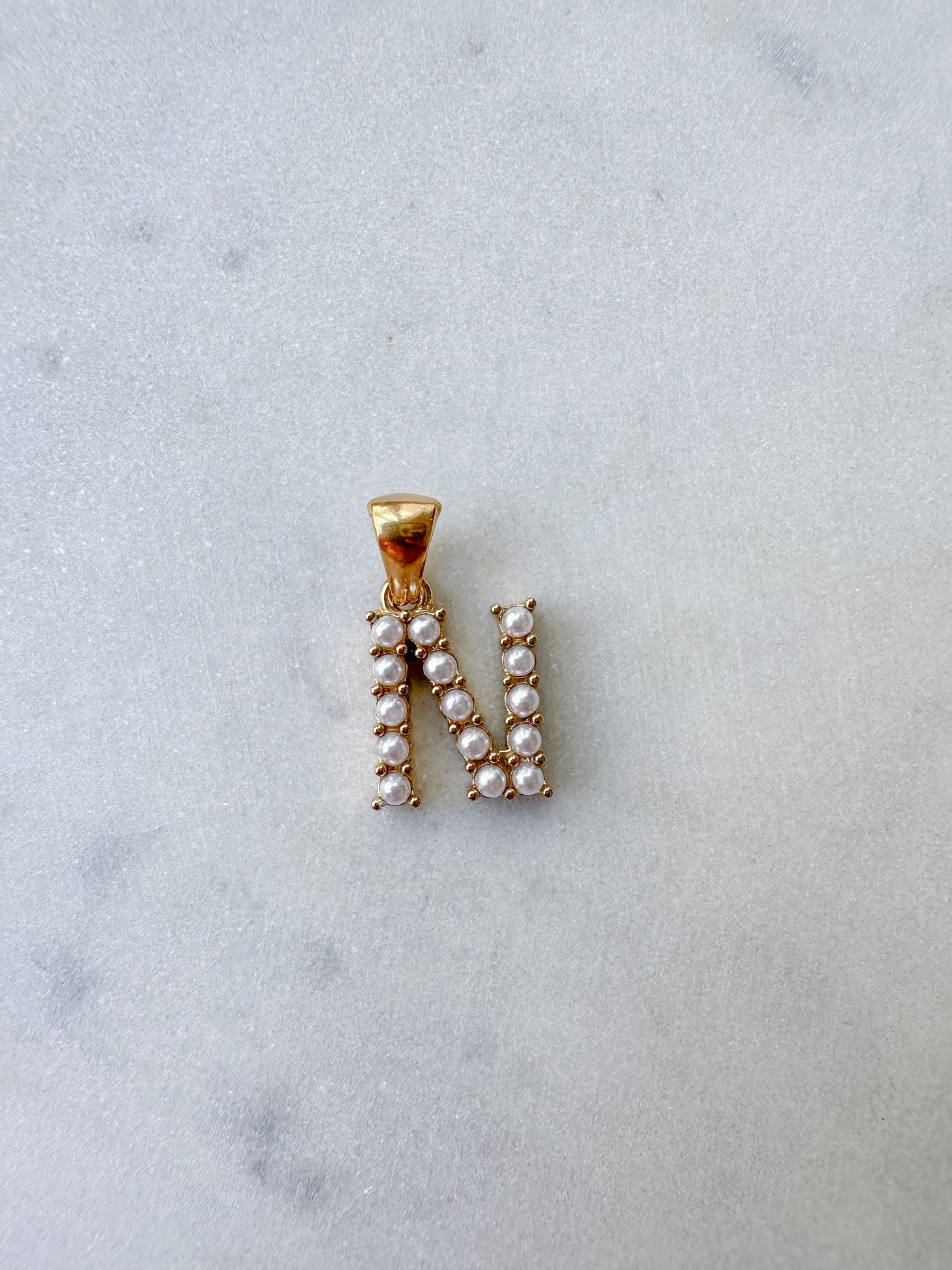 Pearl Initial letter charm