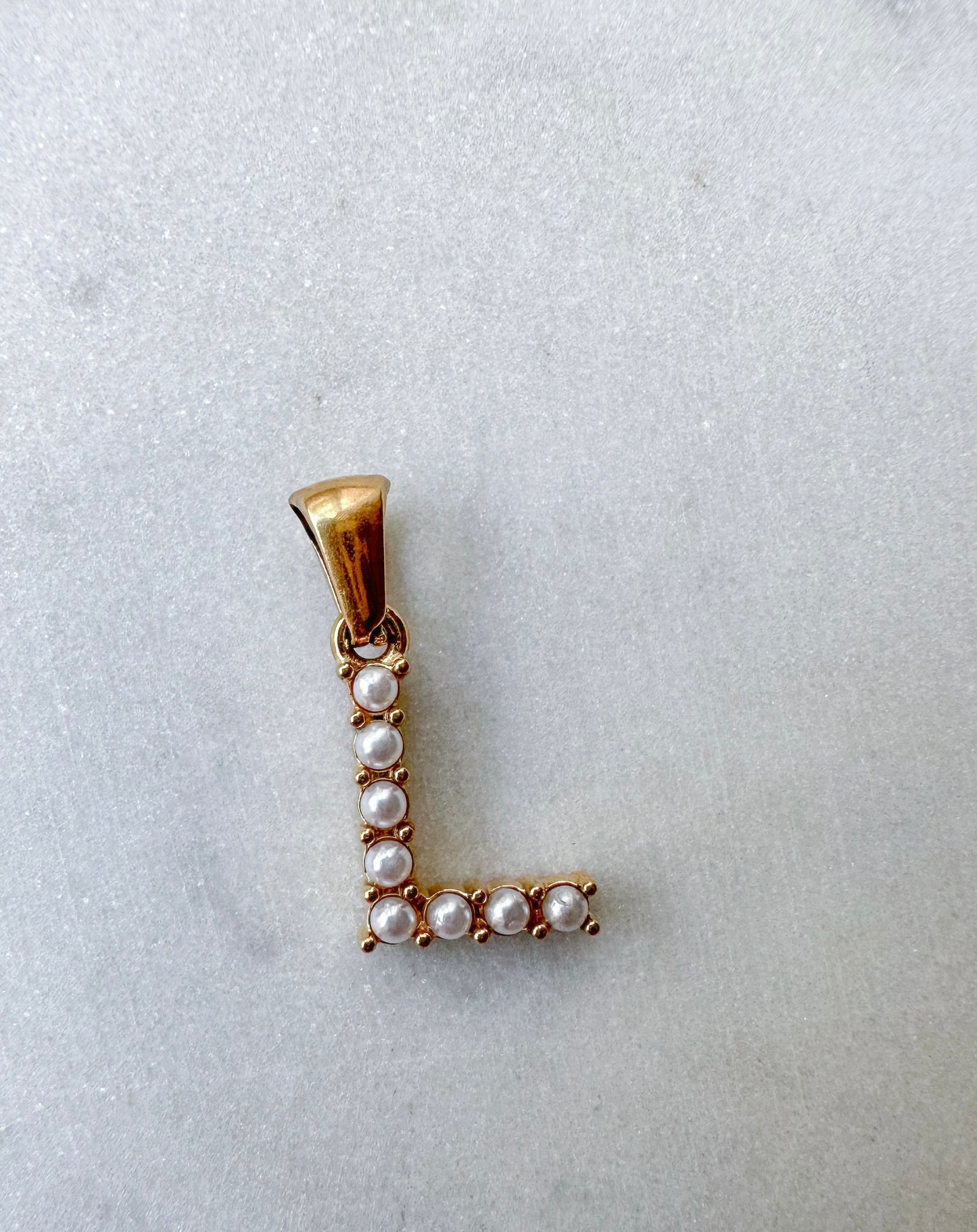 Pearl Initial letter charm