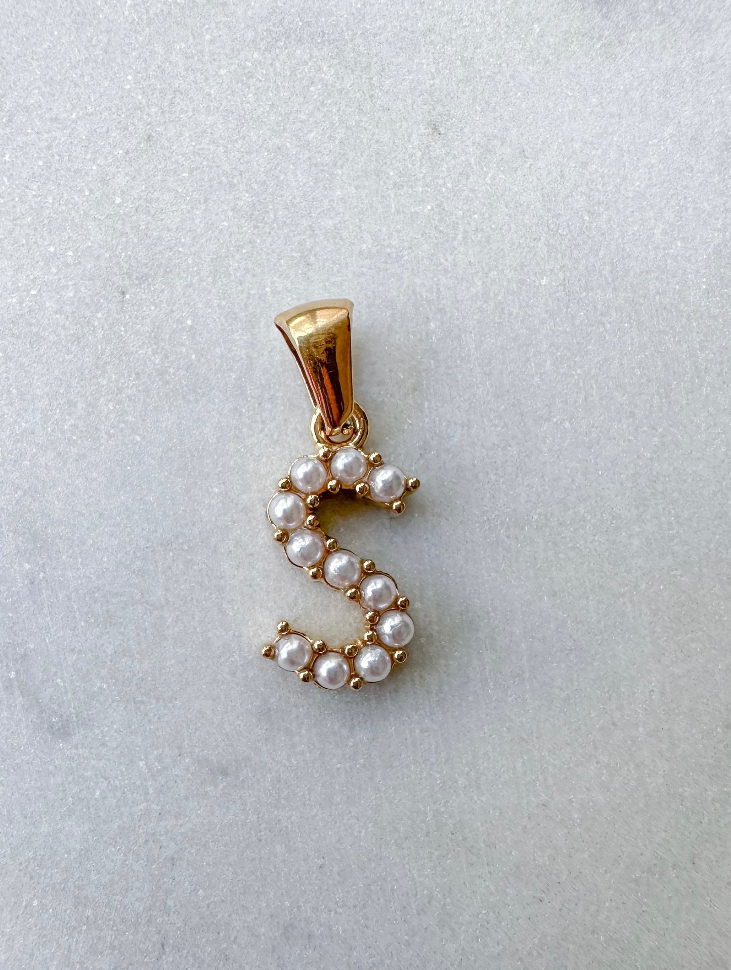 Pearl Initial letter charm