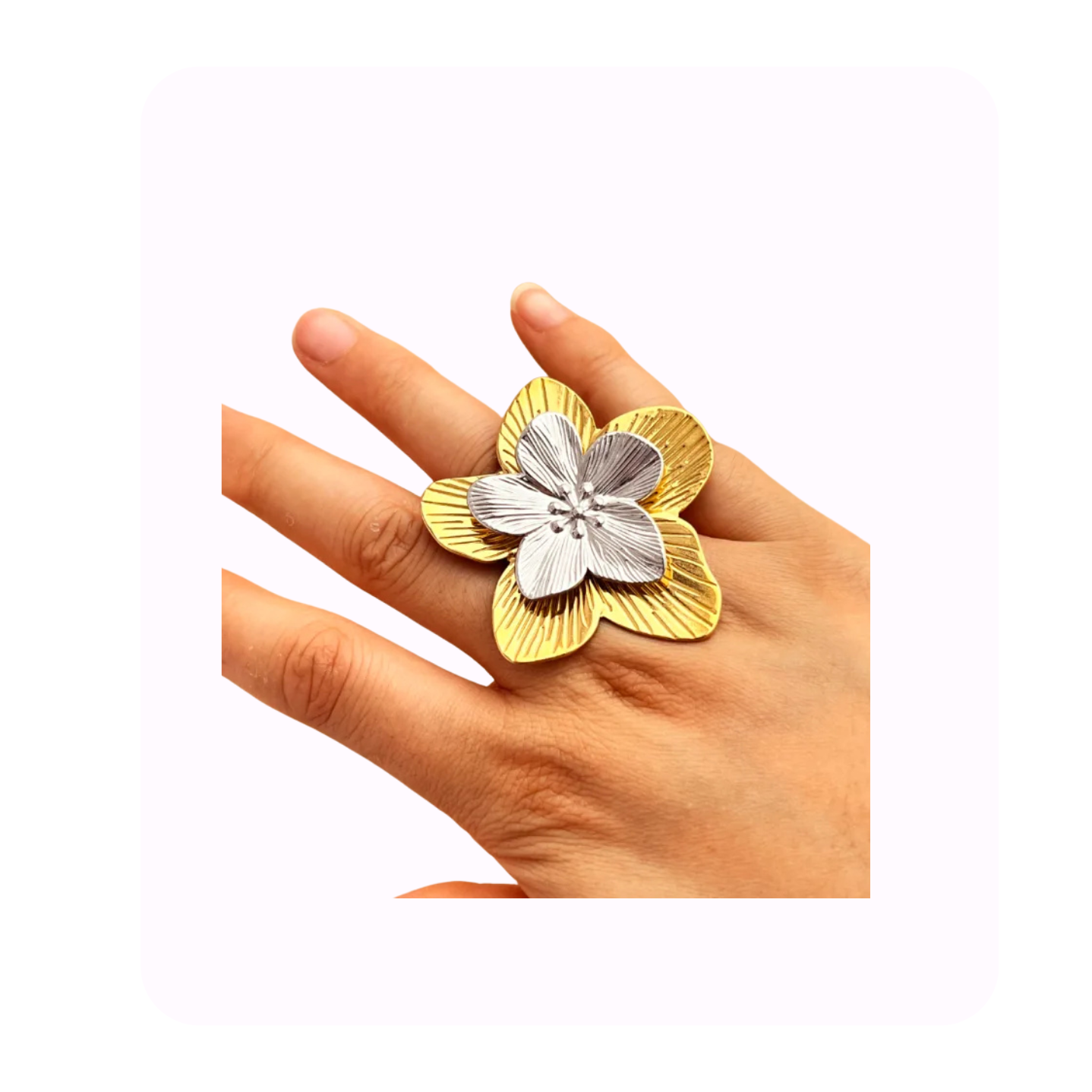 Flowers two tone Ring