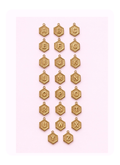 Vintage Hexagon Initial Charm