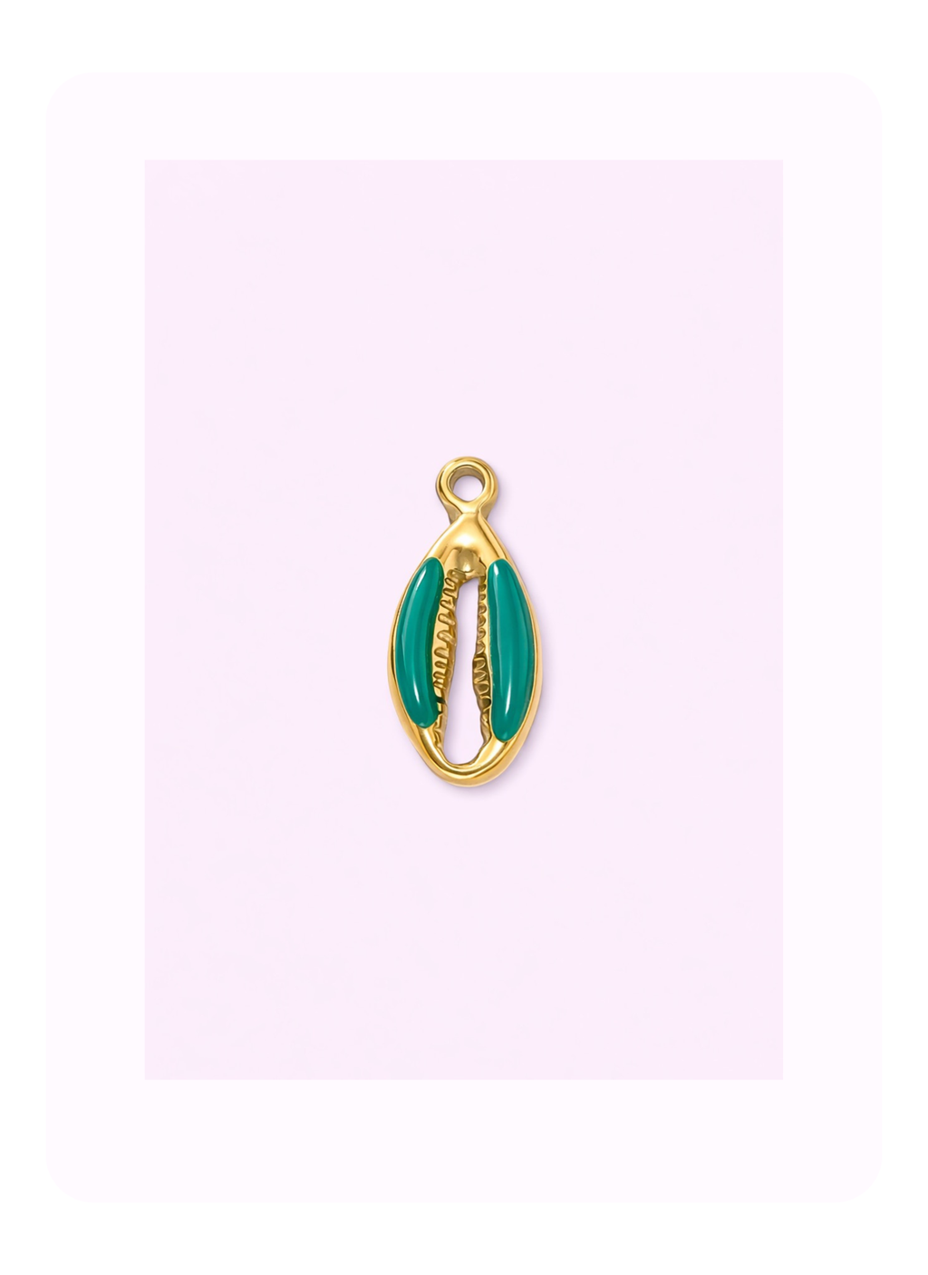 Turquoise Cowrie Shell Charm