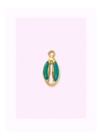 Turquoise Cowrie Shell Charm