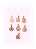 Hexagon Mother of Pearl Initial Charm