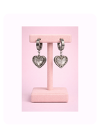 Lace Frame Heart Huggies