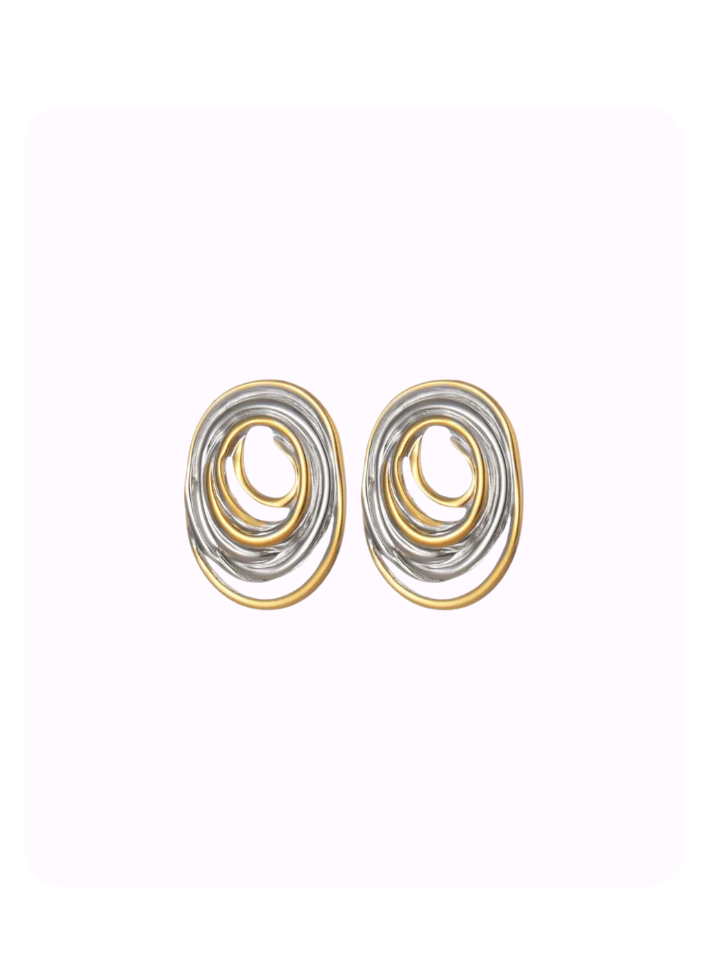 Dual Tone Eclipse Earrings