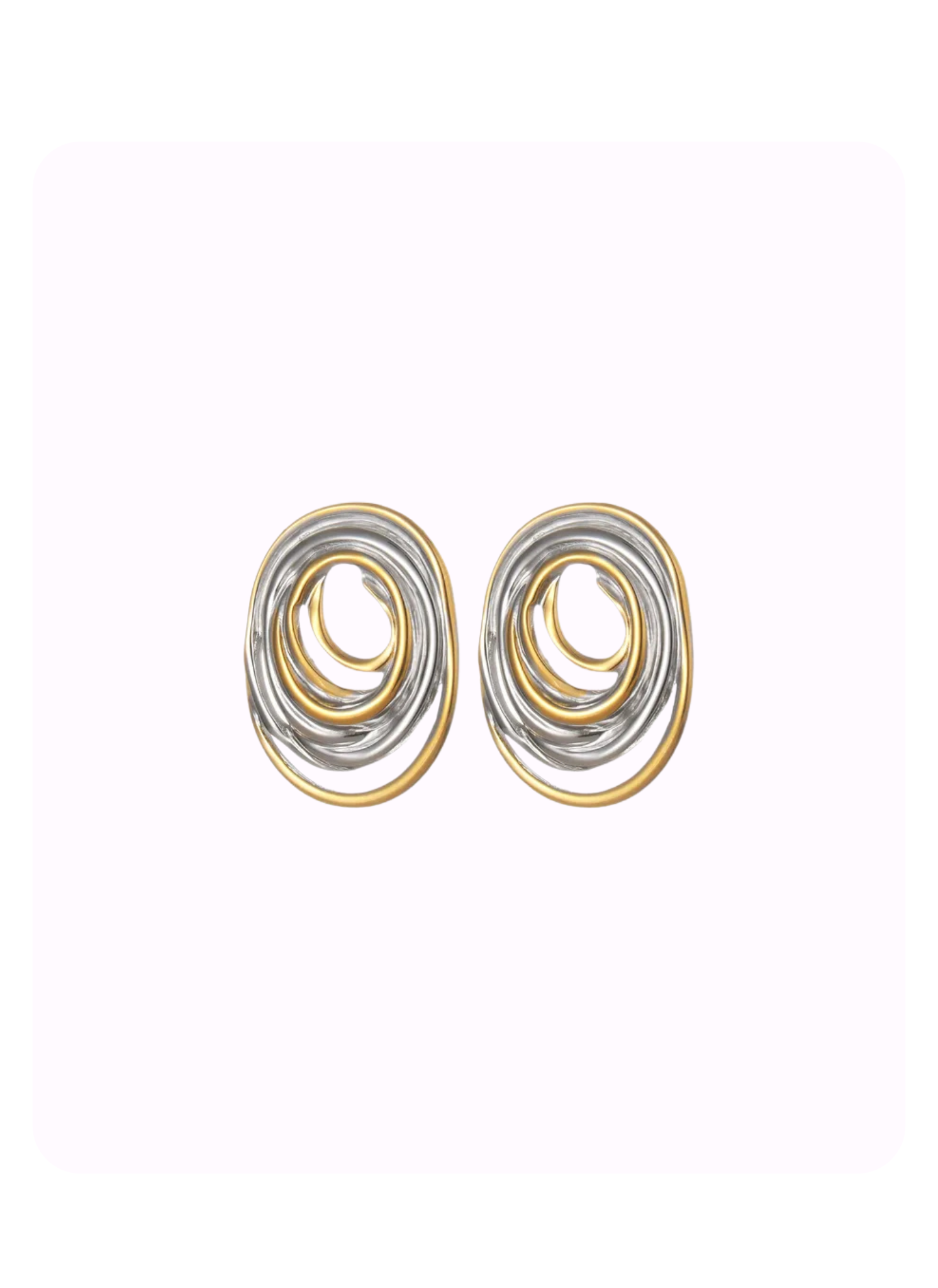 Dual Tone Eclipse Earrings