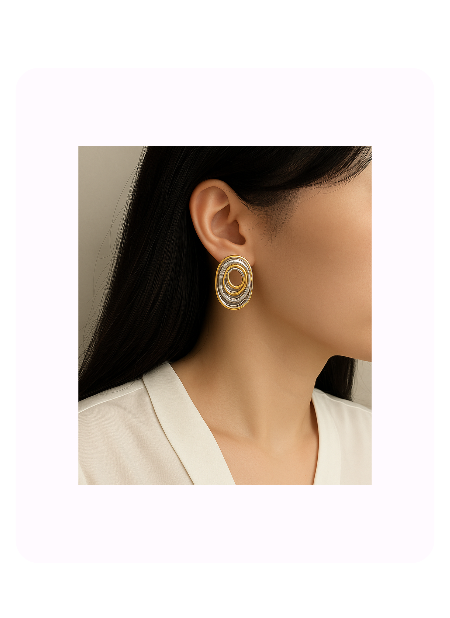 Dual Tone Eclipse Earrings