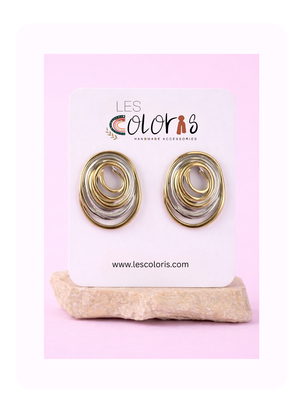 Dual Tone Eclipse Earrings