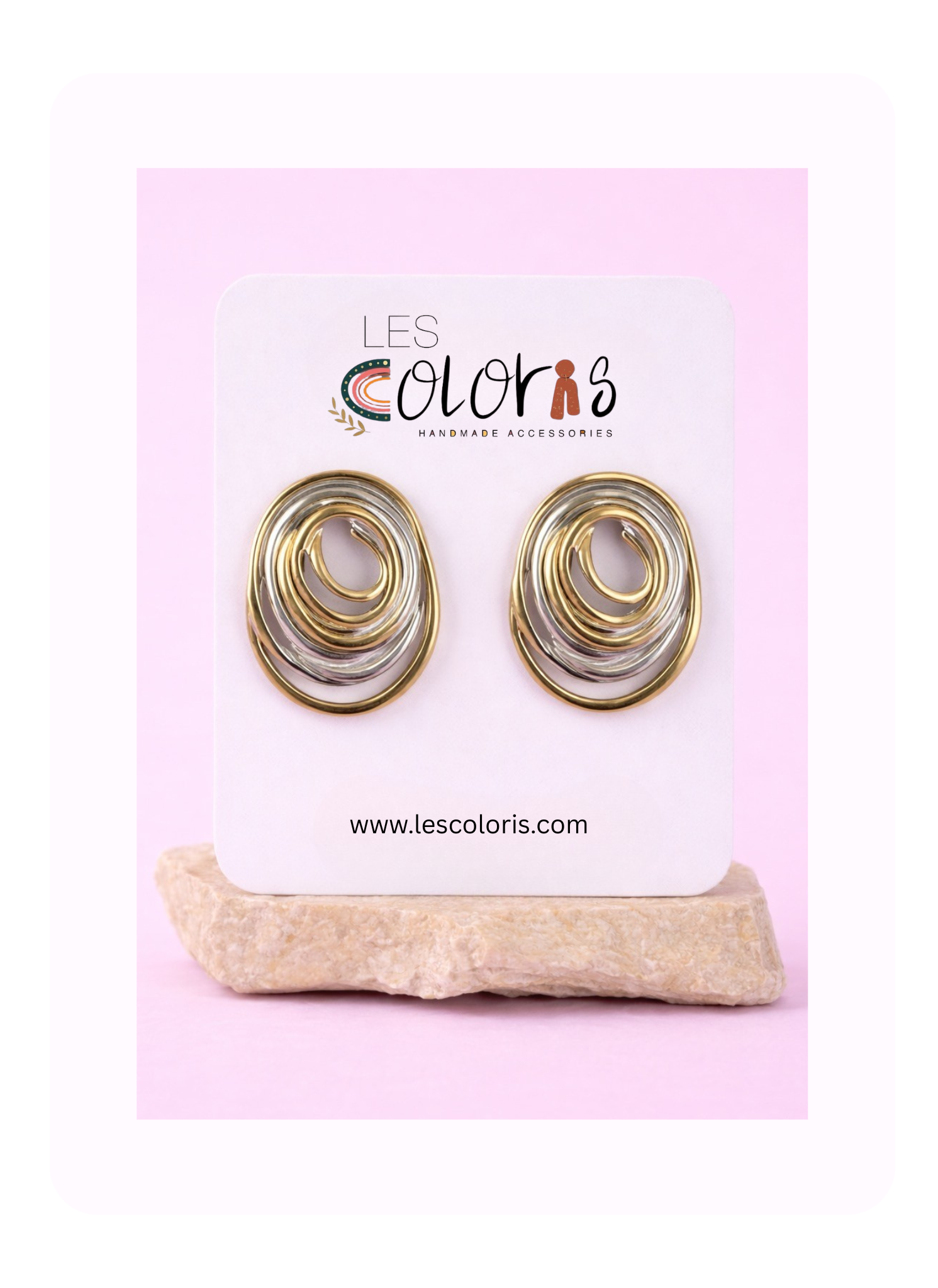 Dual Tone Eclipse Earrings