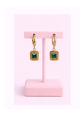 Emerald Frame Hoops