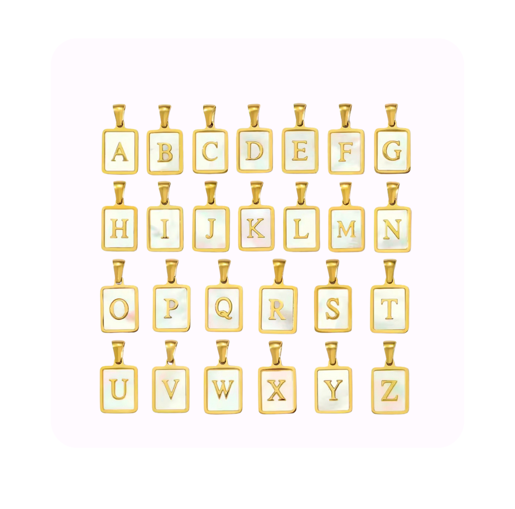 Square pearl initial letter