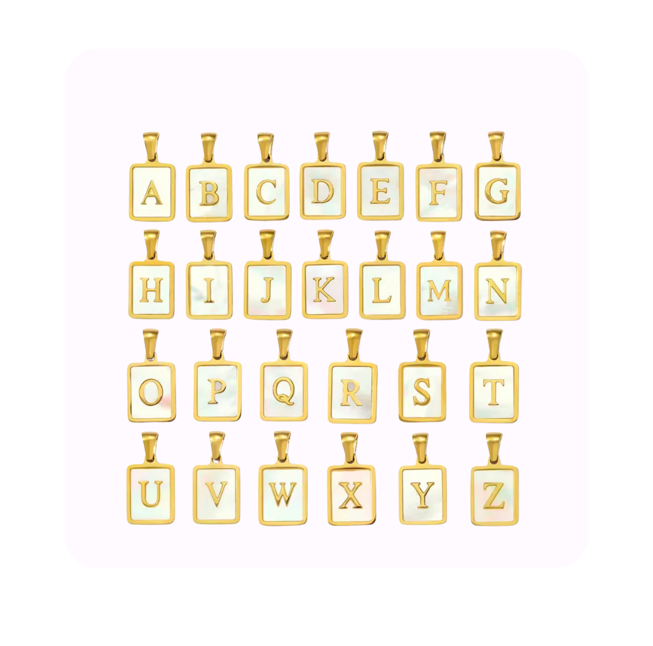 Square pearl initial letter