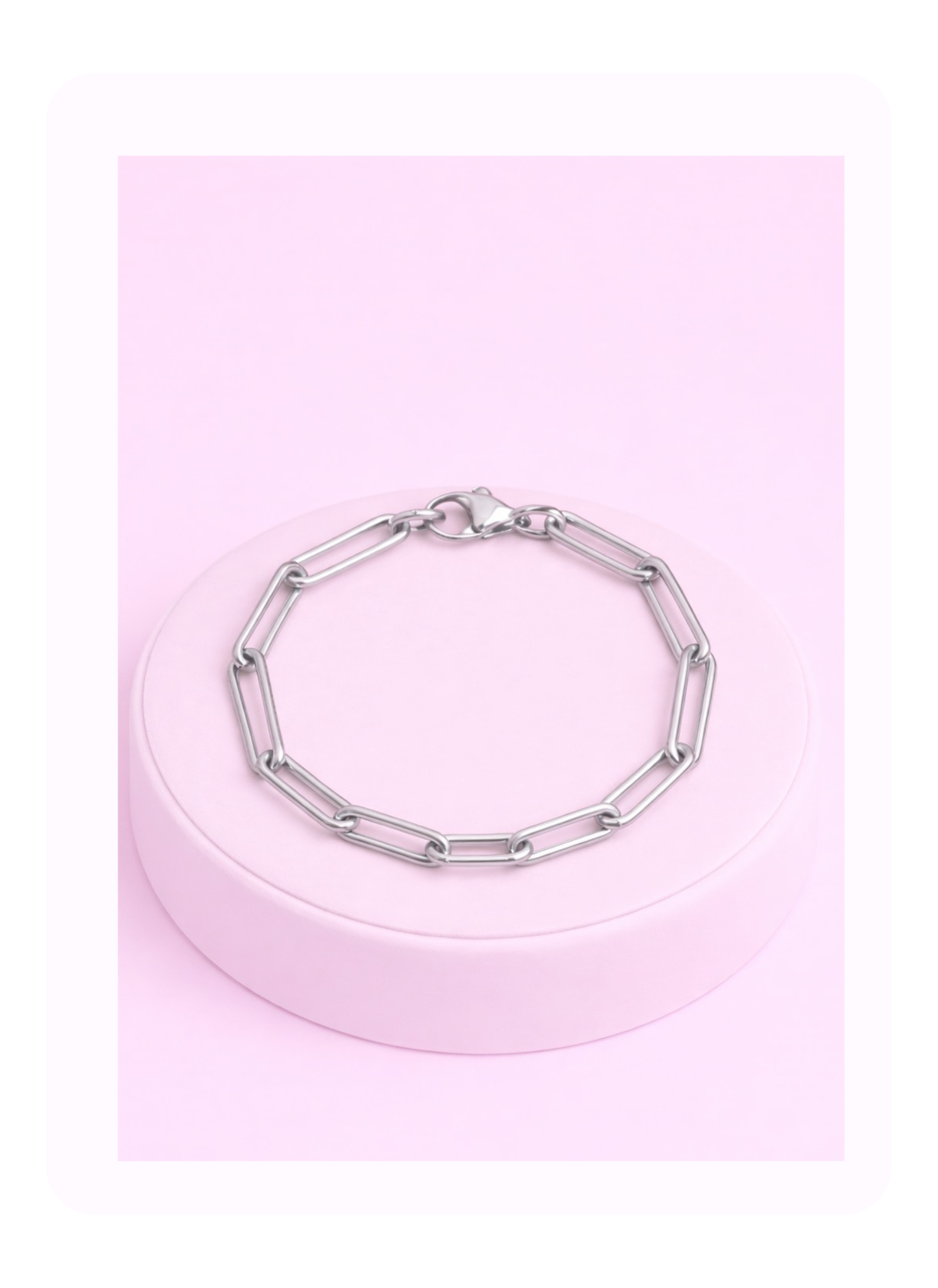Paper clip silver bracelet