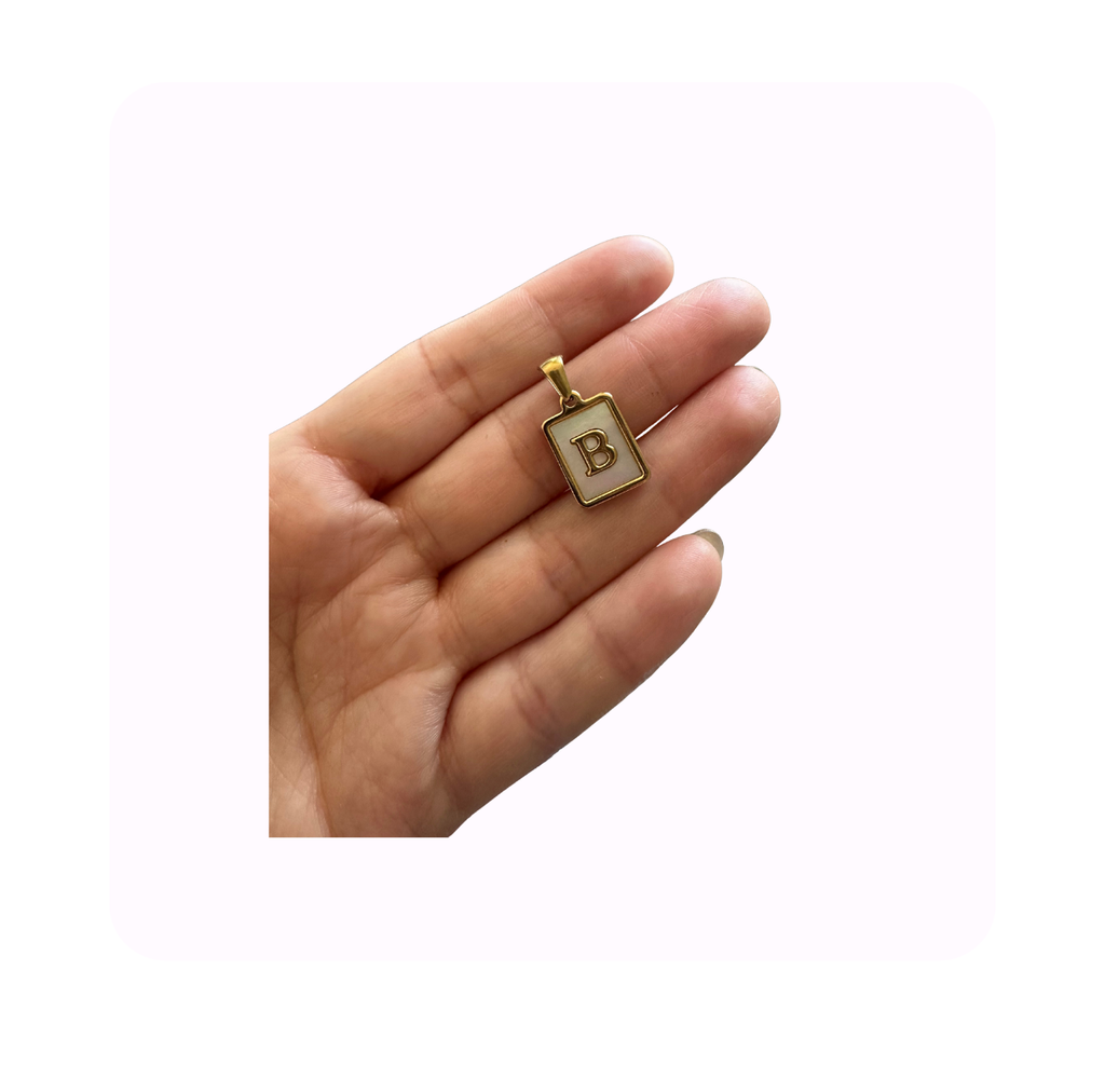 Square pearl initial letter