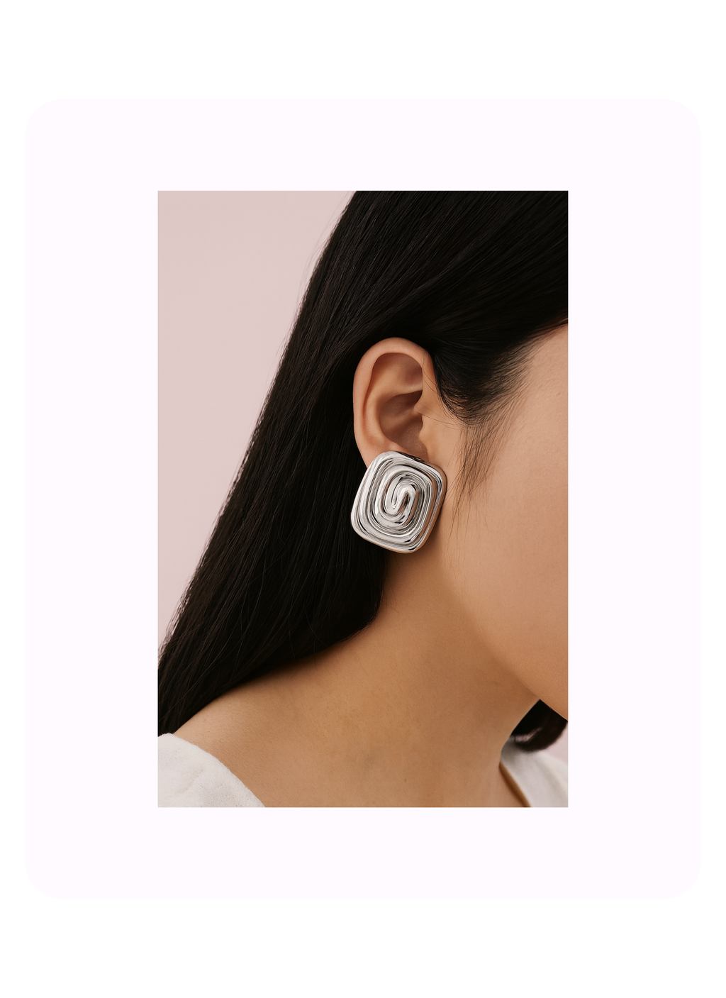 Silver Swirl Studs