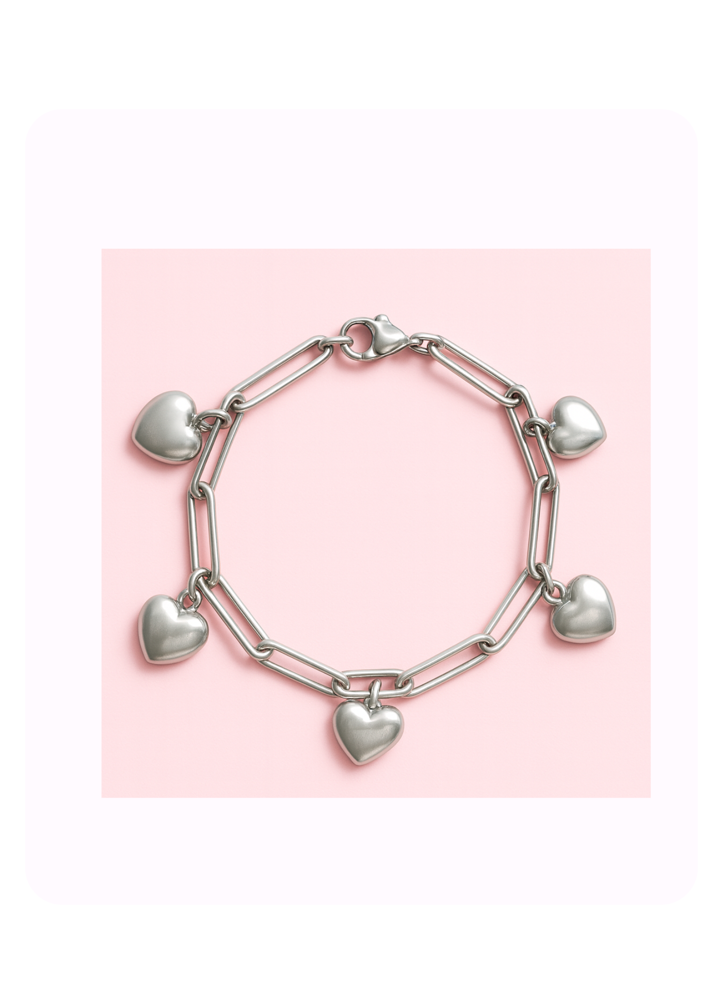 Paper clip silver bracelet